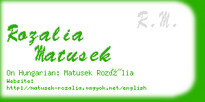 rozalia matusek business card